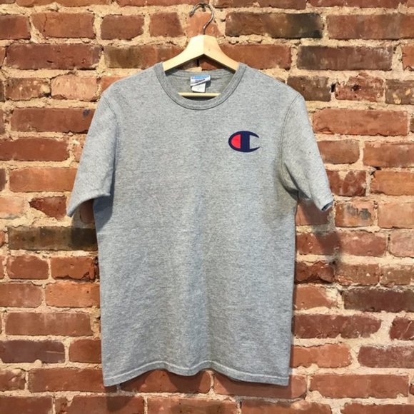 Champion Short Sleeve Logo Tee Men's Medium Gray - Picture 1 of 6